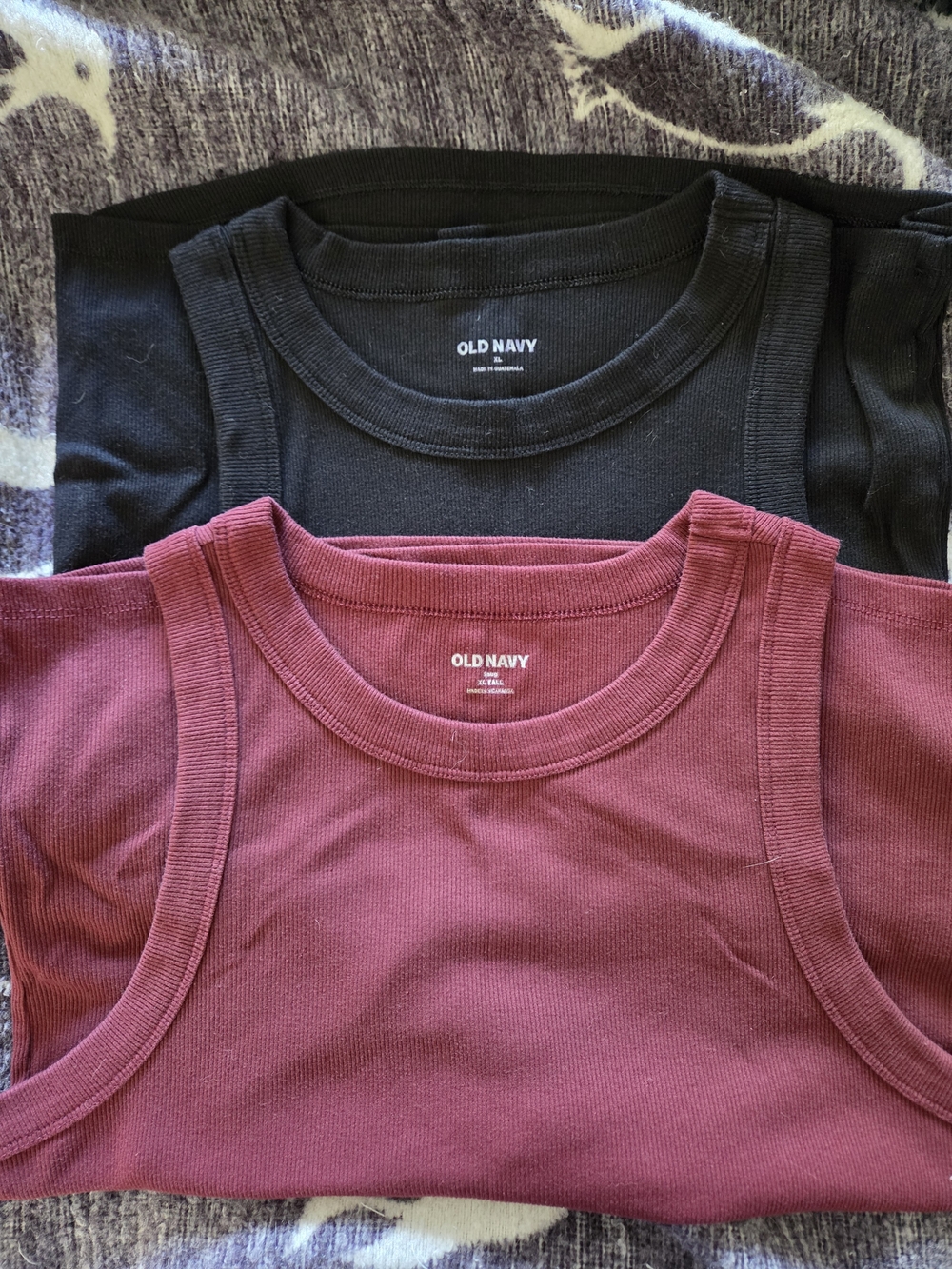 Old Navy Black & Burgundy Kids Tank Tops - 2-Pack